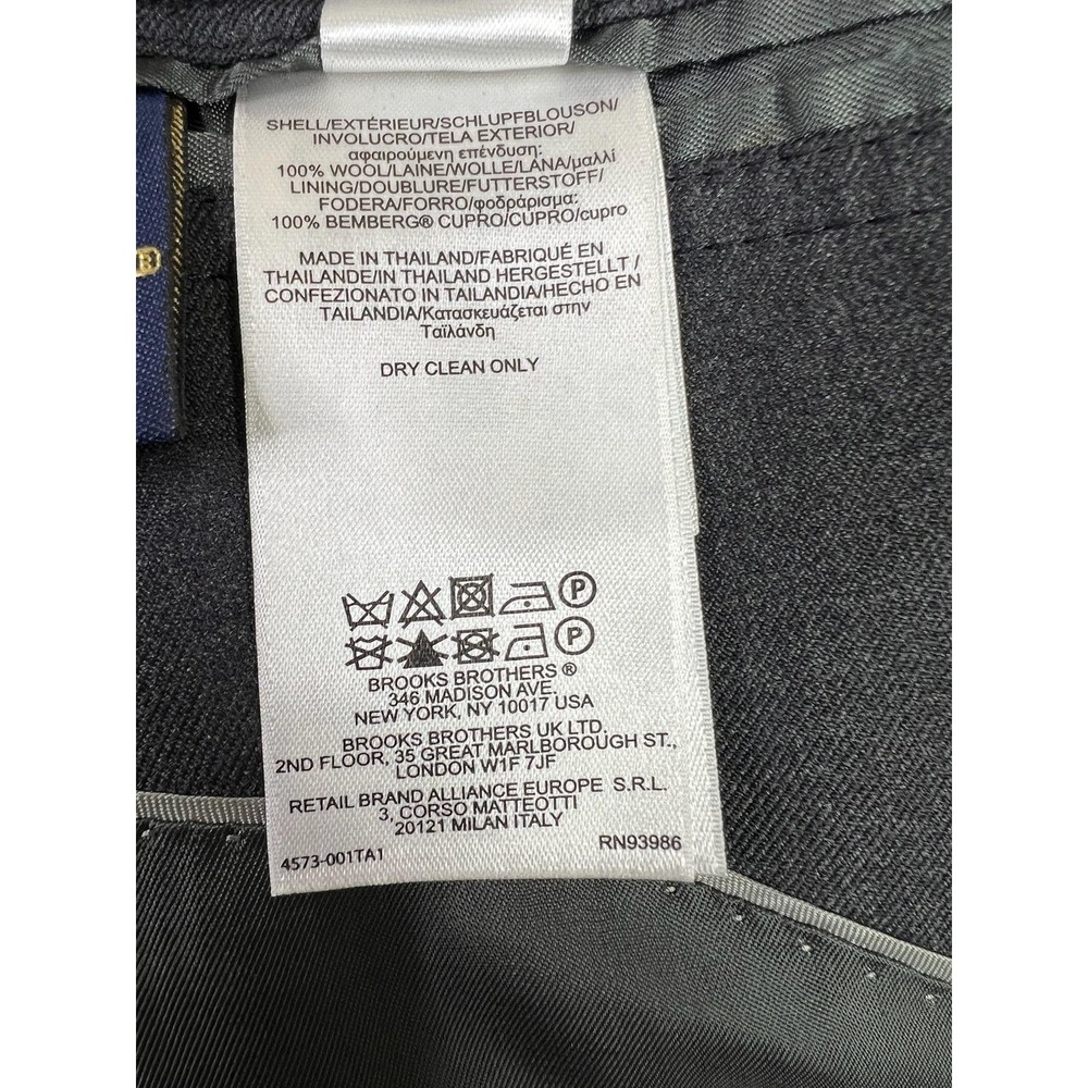Brooks Brothers Blazer Mens 50L Charcoal Gray 100% Wool Two Button Double Vent - Picture 10 of 16